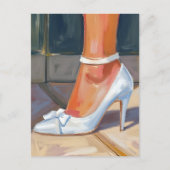 Carte Postale Talons de mariage de mariée blancs (Devant)