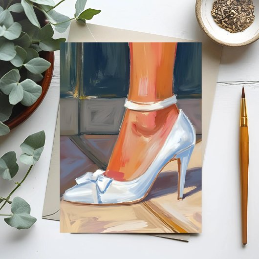 Carte Postale Talons de mariage de mariée blancs