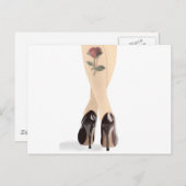 Carte Postale talons hauts de tatouage rose (Devant / Derrière)