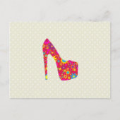 Carte Postale Talons Hauts, Stiletto, Pompes, Fleurs, Chaussures (Devant)