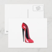 Carte Postale Talons noirs, chaussure stiletto rouge (Devant / Derrière)