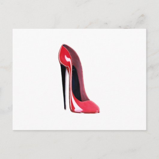 Carte Postale Talons noirs, chaussure stiletto rouge (Devant)