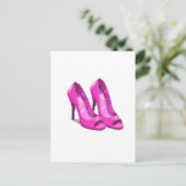 Carte Postale Talons Roses Style Pixel Art 64 Bits (Debout devant)