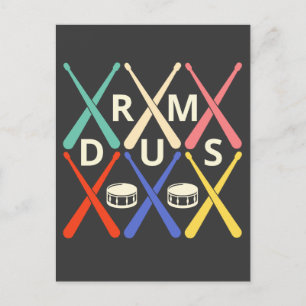 Carte Postale Tambour avec bâton de tambour