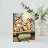 Carte Postale Tamis mignons dans un parc (Debout devant)