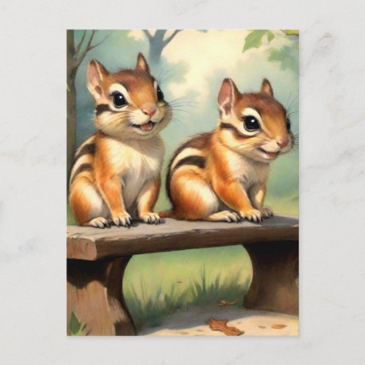 Carte Postale Tamis mignons dans un parc (Devant)