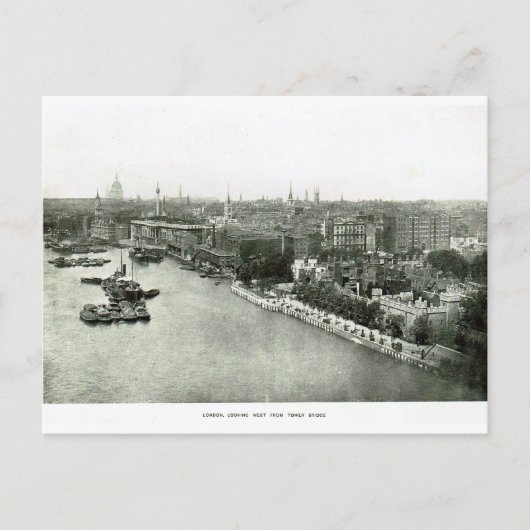 Carte Postale Tamise de Tower Bridge 1900 (Devant)