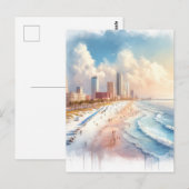 Carte Postale Tampa Beach, Floride Aquarelle Peinture Voyage (Devant / Derrière)