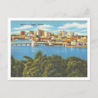 Carte Postale Tampa Florida Skyline Vintage 1940
