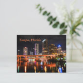 Carte Postale Tampa, Floride, City Lights Skyline par nuit (Debout devant)