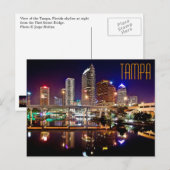 Carte Postale Tampa, Floride depuis Platt Street Bridge. (Devant / Derrière)