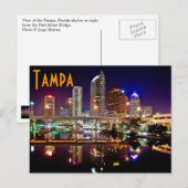 Carte Postale Tampa, Floride depuis Platt Street Bridge. (Devant / Derrière)