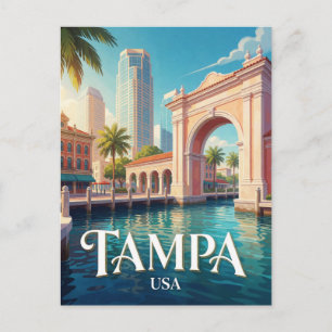 Carte Postale Tampa Floride Front de Mer Skyline Voyage