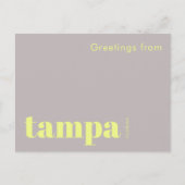 Carte Postale Tampa Floride typographique moderne (Devant)