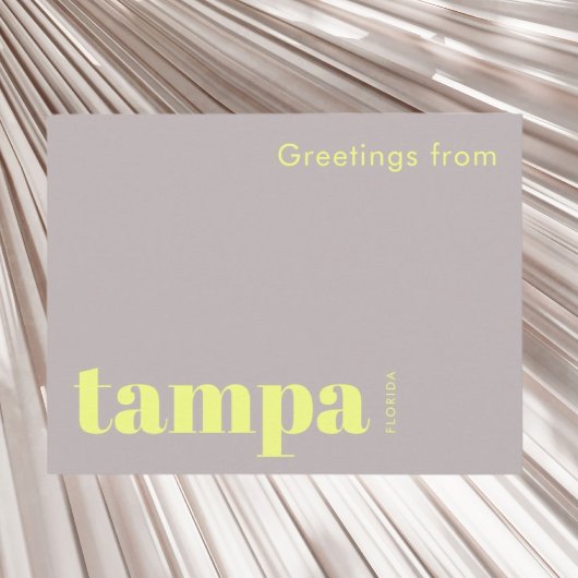 Carte Postale Tampa Floride typographique moderne