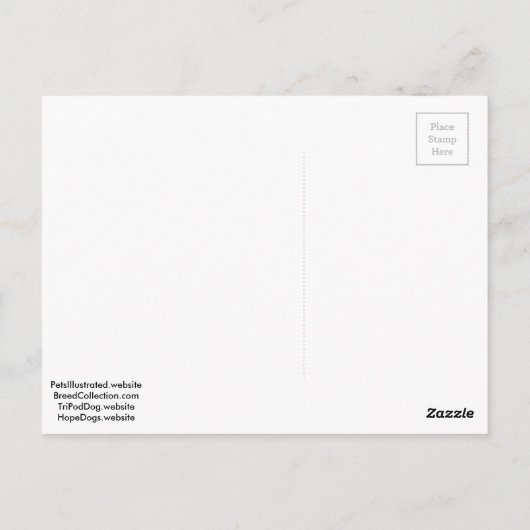 Carte Postale Tan Chihuahua avec cravate arc dans un coeur rouge (Dos)