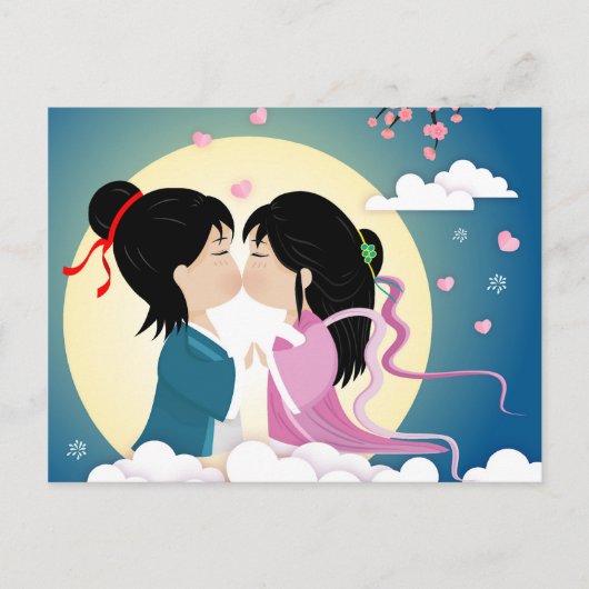 Carte Postale Tanabata Cowherd et Weaver Girl (Devant)