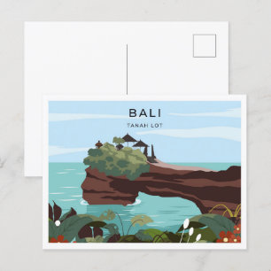 Carte Postale Tanah Lot Bali Indonésie illustration du lieu de v
