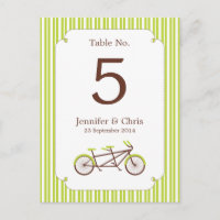 Tandem Bike (Green Stripes) Numéro de tableau