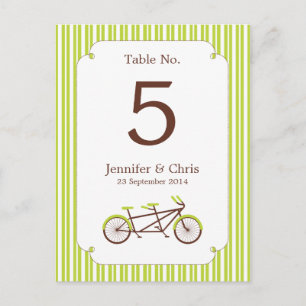 Carte Postale Tandem Bike (Green Stripes) Numéro de tableau
