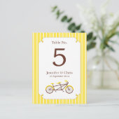 Carte Postale Tandem Bike (Yellow Stripes) Numéro de tableau (Debout devant)