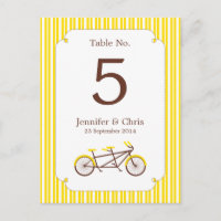 Tandem Bike (Yellow Stripes) Numéro de tableau