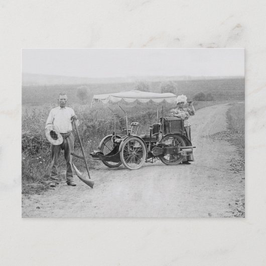 Carte Postale Tandem vintage 3 roues (Devant)