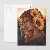 Carte Postale Tandis que les tournesols fleurissent (Devant / Derrière)