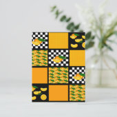 Carte Postale Tangerine et Patchwork à Carreaux (Debout devant)