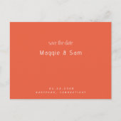 Carte Postale Tangerine simple Sleek Enregistrer le Mariage de d (Devant)