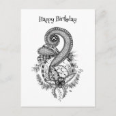 Carte Postale Tangle Art : Motif floral - (Devant)