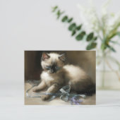 Carte Postale Tangle de ruban Siamese Kitten (Debout devant)