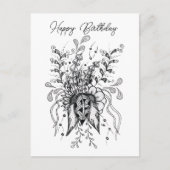 Carte Postale Tangle Fleur dessinée (Devant)