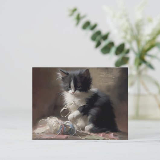 Carte Postale Tangup Dans Fun Black and White Kitten (Debout devant)