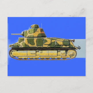 CARTE POSTALE TANK DE BATAILLE FRANÇAIS
