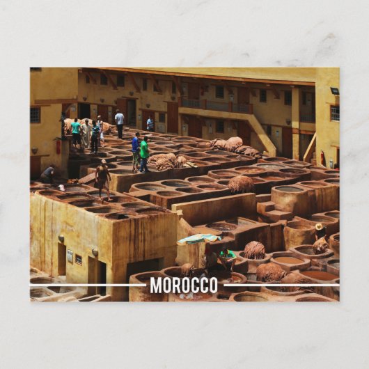 Carte Postale Tannerie en cuir de Fez - Chouara Maroc (Devant)