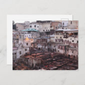 Carte Postale Tannerie en cuir marocain - Fes - Maroc (Devant / Derrière)