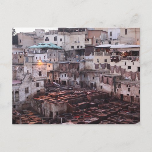 Carte Postale Tannerie en cuir marocain - Fes - Maroc (Devant)