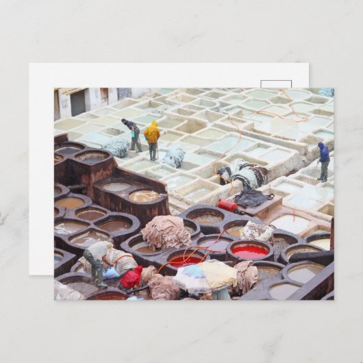 Carte Postale Tanneries Fès, Maroc (Devant / Derrière)