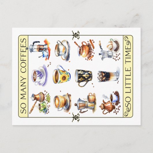 Carte Postale Tant de cafés, si peu de temps (Devant)