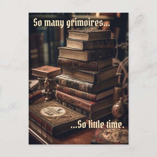 Carte Postale Tant de Grimoires Wicca (Devant)