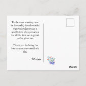 Carte Postale Tante la plus merveilleuse du monde Fleurs aquarel (Dos)