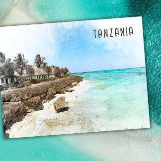 Carte Postale Tanzanie Afrique Paysage Voyage Art Mémento