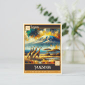 Carte Postale Tanzanie | Peinture Vintage (Debout devant)