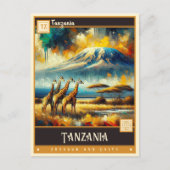 Carte Postale Tanzanie | Peinture Vintage (Devant)