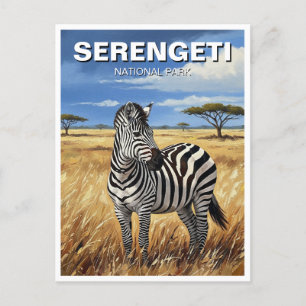 Carte Postale Tanzanie Serengeti Parc national Zebra