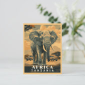 Carte Postale Tanzanie vintage : Aventure safari (Debout devant)