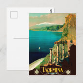 Carte Postale Taormina, Sicile, Italie, vue sur la côte (Devant / Derrière)