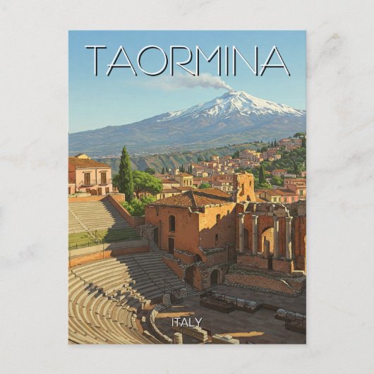 Carte Postale Taormine Italie Mont Etna (Devant)