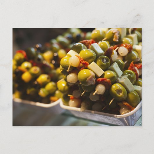 Carte Postale Tapas faites avec des olives farcies (Devant)